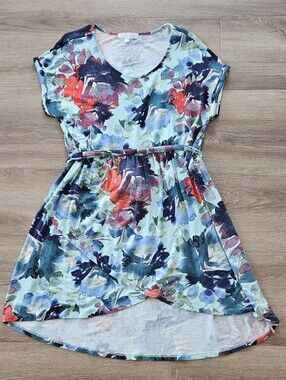 Adyson Parker Floral Short Sleeve Tie Belt Dress Size 1X